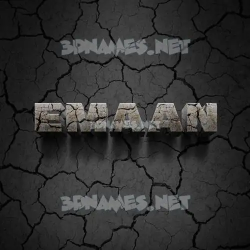 emaan in Cracked Stone style - 3D name wallpaper