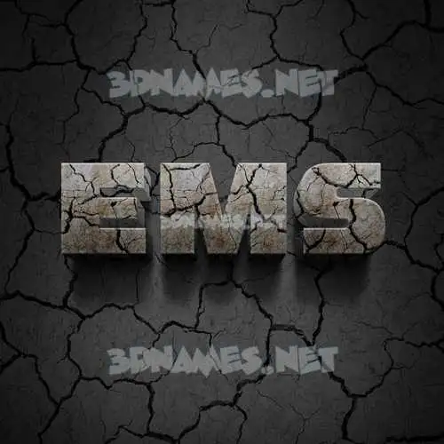 ems in Cracked Stone style - 3D name wallpaper ems in Cracked Stone style - 3D name wallpaper