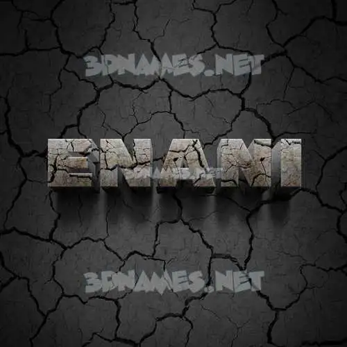enani in Cracked Stone style - 3D name wallpaper