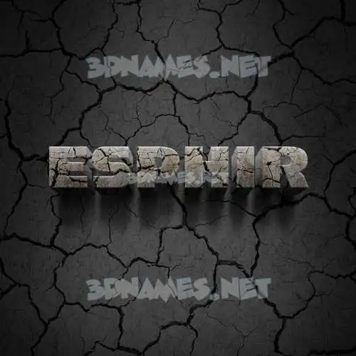 esphir in Cracked Stone style - 3D name wallpaper
