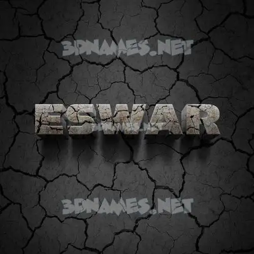 eswar in Cracked Stone style - 3D name wallpaper