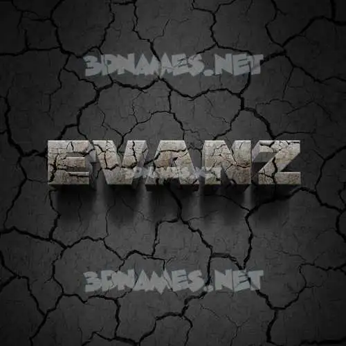 evanz in Cracked Stone style - 3D name wallpaper