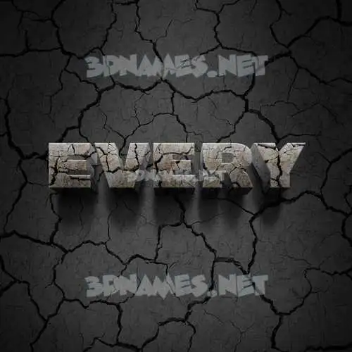 every in Cracked Stone style - 3D name wallpaper every in Cracked Stone style - 3D name wallpaper