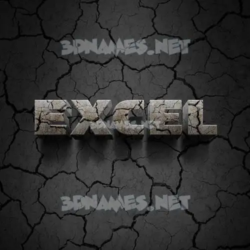excel in Cracked Stone style - 3D name wallpaper