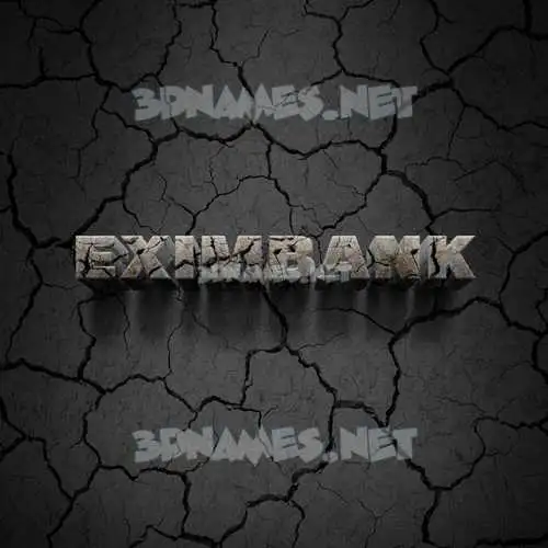 eximbank in Cracked Stone style - 3D name wallpaper