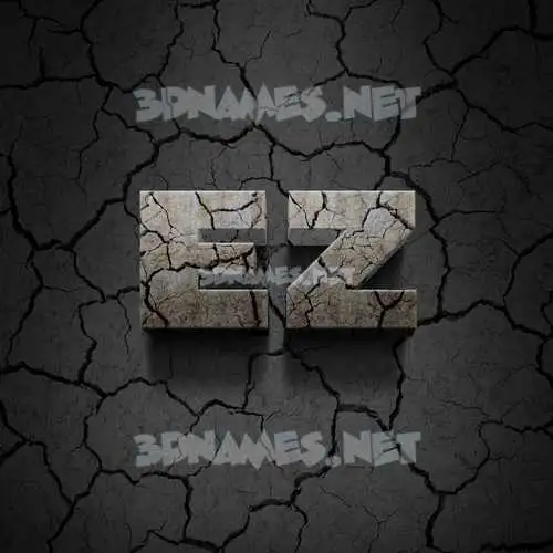 ez in Cracked Stone style - 3D name wallpaper