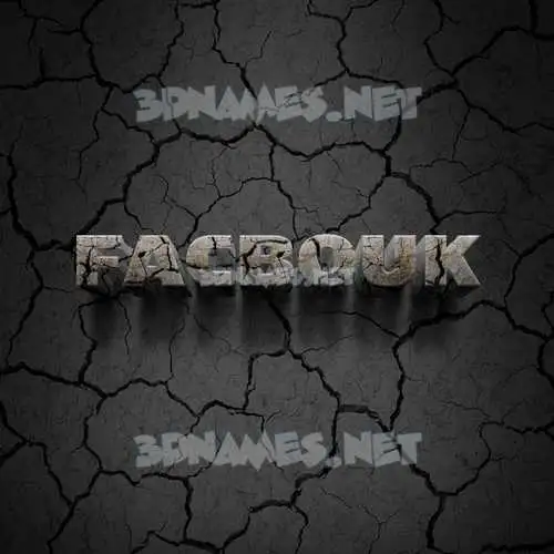 facbouk in Cracked Stone style - 3D name wallpaper facbouk in Cracked Stone style - 3D name wallpaper