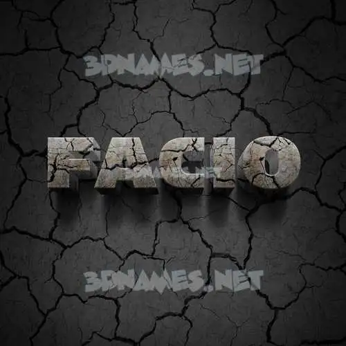 facio in Cracked Stone style - 3D name wallpaper