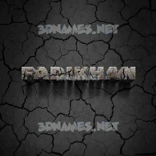 fadikhan in Cracked Stone style - 3D name wallpaper