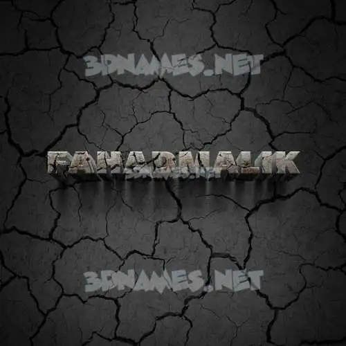 fahadmalik in Cracked Stone style - 3D name wallpaper