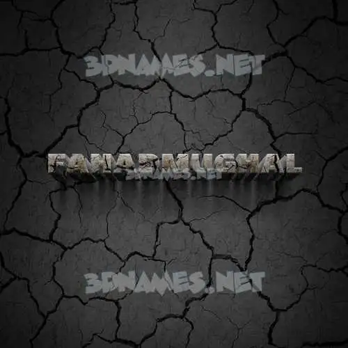fahadmughal in Cracked Stone style - 3D name wallpaper