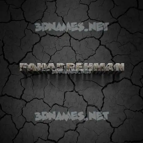fahadrehman in Cracked Stone style - 3D name wallpaper