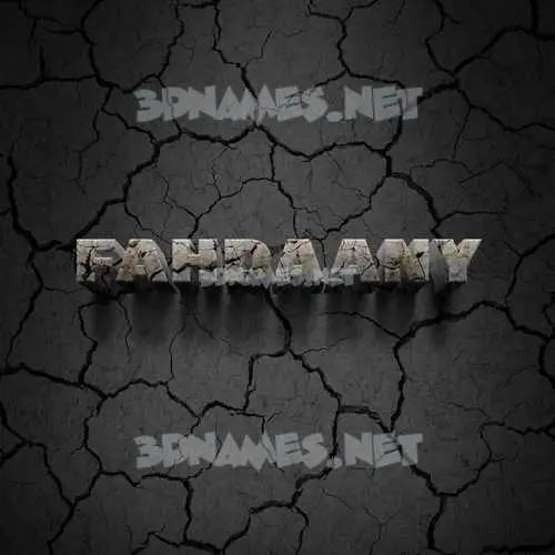 fahdaany in Cracked Stone style - 3D name wallpaper
