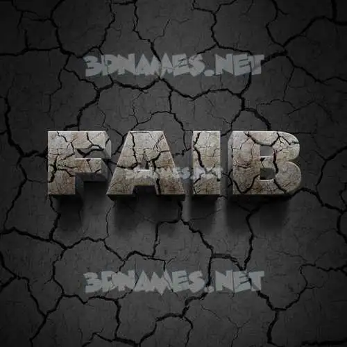 faib in Cracked Stone style - 3D name wallpaper