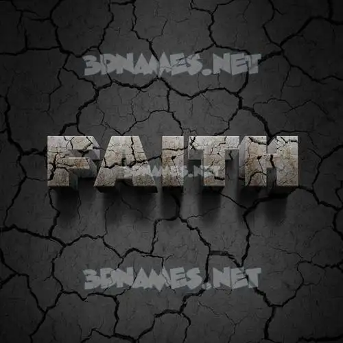 faith in Cracked Stone style - 3D name wallpaper