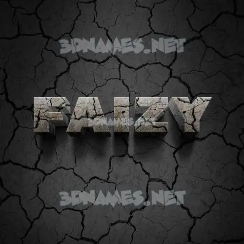 faizy in Cracked Stone style - 3D name wallpaper