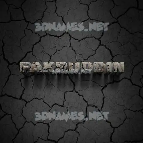 fakruddin in Cracked Stone style - 3D name wallpaper