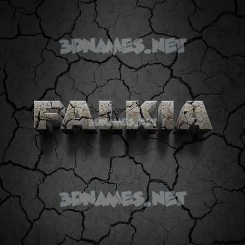 falkia in Cracked Stone style - 3D name wallpaper
