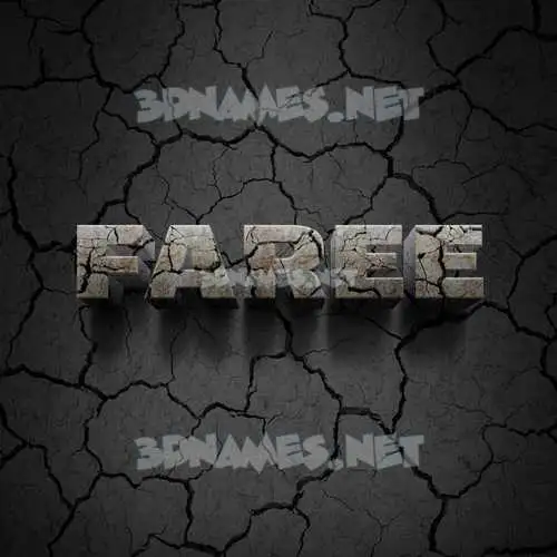 faree in Cracked Stone style - 3D name wallpaper faree in Cracked Stone style - 3D name wallpaper