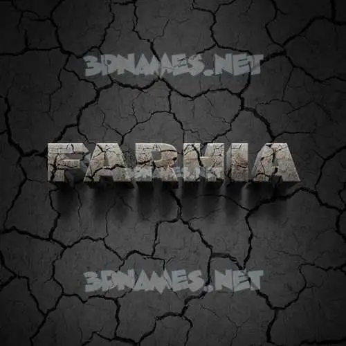 farhia in Cracked Stone style - 3D name wallpaper