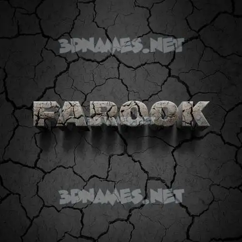 farook in Cracked Stone style - 3D name wallpaper
