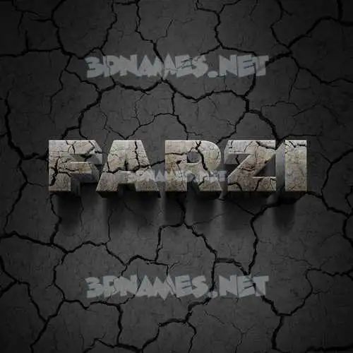 farzi in Cracked Stone style - 3D name wallpaper