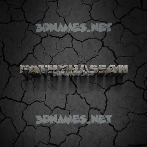 fathyhassan in Cracked Stone style - 3D name wallpaper