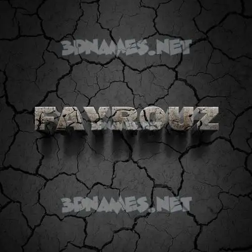 fayrouz in Cracked Stone style - 3D name wallpaper