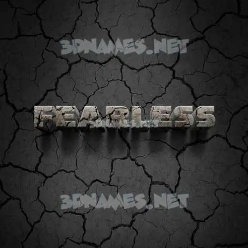 fearless in Cracked Stone style - 3D name wallpaper