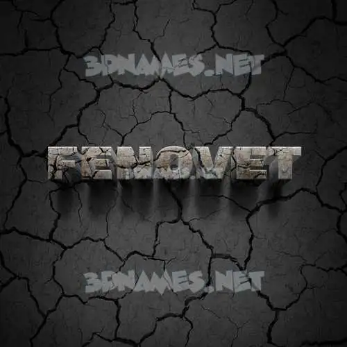 fenovet in Cracked Stone style - 3D name wallpaper