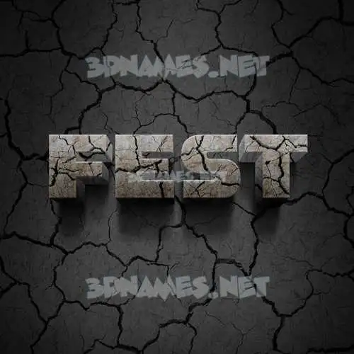 fest in Cracked Stone style - 3D name wallpaper fest in Cracked Stone style - 3D name wallpaper