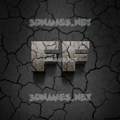 ff in Cracked Stone style - 3D name wallpaper ff in Cracked Stone style - 3D name wallpaper