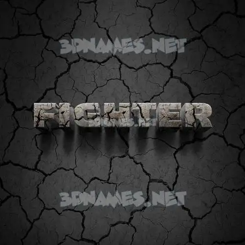 fighter in Cracked Stone style - 3D name wallpaper fighter in Cracked Stone style - 3D name wallpaper