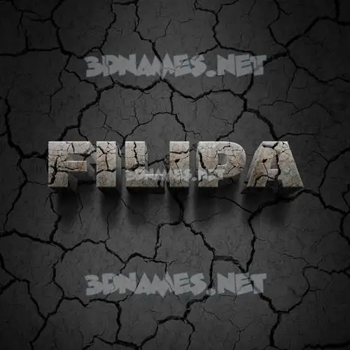 filipa in Cracked Stone style - 3D name wallpaper
