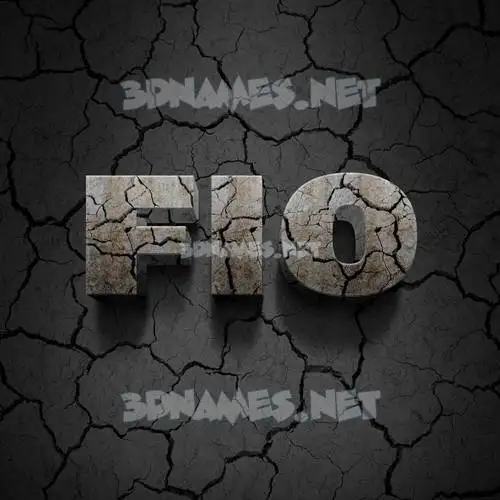 fio in Cracked Stone style - 3D name wallpaper fio in Cracked Stone style - 3D name wallpaper