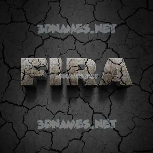 fira in Cracked Stone style - 3D name wallpaper
