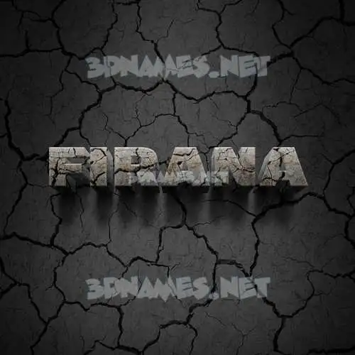 firana in Cracked Stone style - 3D name wallpaper