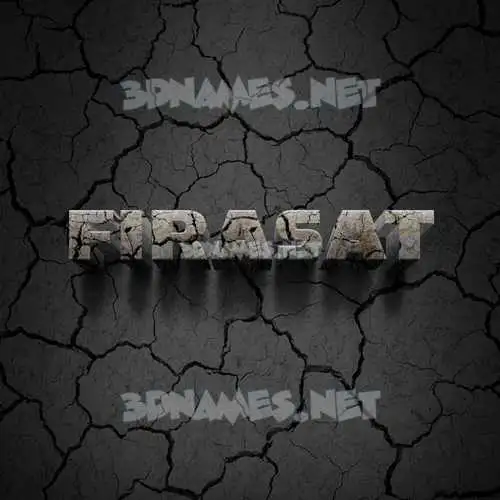firasat in Cracked Stone style - 3D name wallpaper