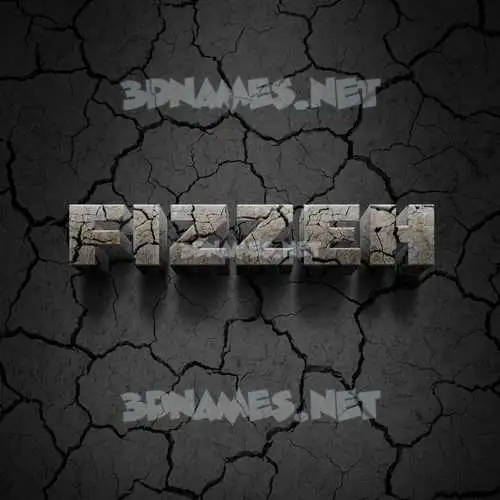 fizzeh in Cracked Stone style - 3D name wallpaper