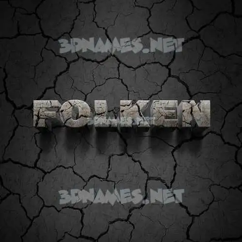 folken in Cracked Stone style - 3D name wallpaper folken in Cracked Stone style - 3D name wallpaper