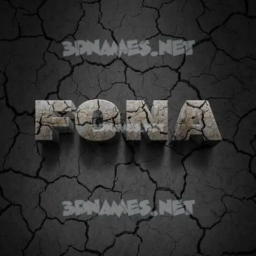 fona in Cracked Stone style - 3D name wallpaper fona in Cracked Stone style - 3D name wallpaper