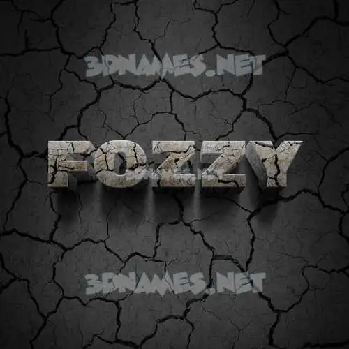 fozzy in Cracked Stone style - 3D name wallpaper