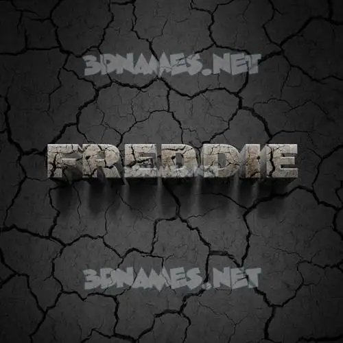 freddie in Cracked Stone style - 3D name wallpaper