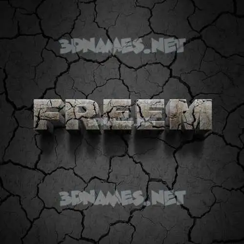 freem in Cracked Stone style - 3D name wallpaper freem in Cracked Stone style - 3D name wallpaper