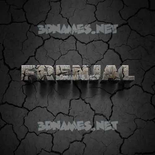 frenjal in Cracked Stone style - 3D name wallpaper frenjal in Cracked Stone style - 3D name wallpaper