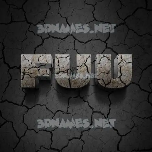 fuu in Cracked Stone style - 3D name wallpaper