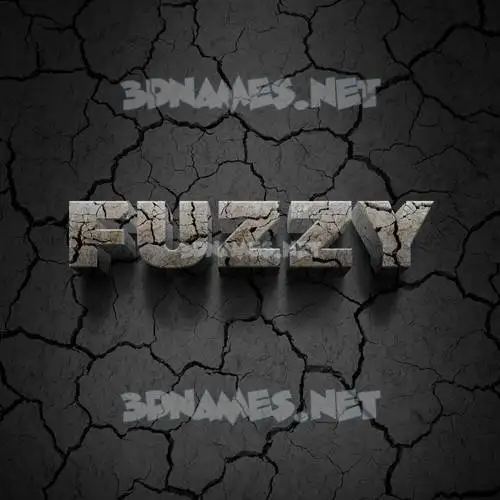 fuzzy in Cracked Stone style - 3D name wallpaper