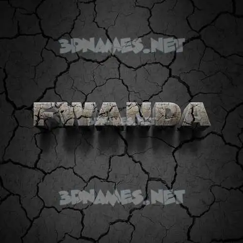 fwanda in Cracked Stone style - 3D name wallpaper