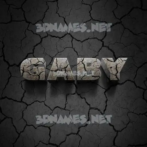 gaby in Cracked Stone style - 3D name wallpaper
