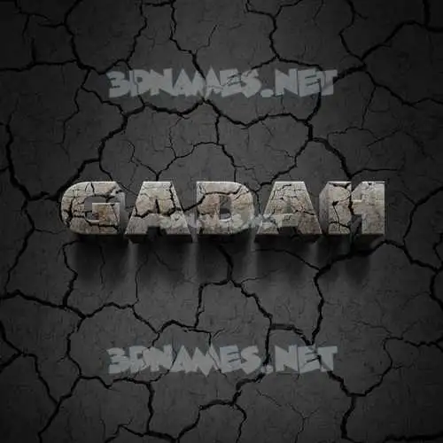 gadah in Cracked Stone style - 3D name wallpaper